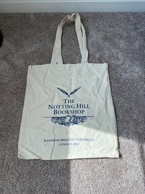The Nottinghill Bookship Portobello road London Cream Tote Bag with Navy Print